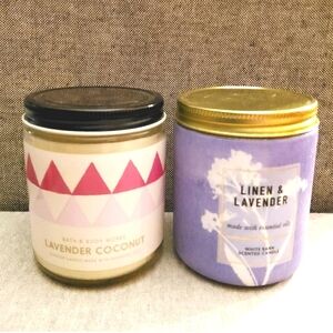 LAVENDER COCONUT AND LINEN & LAVENDER SINGLE WICK CANDLES